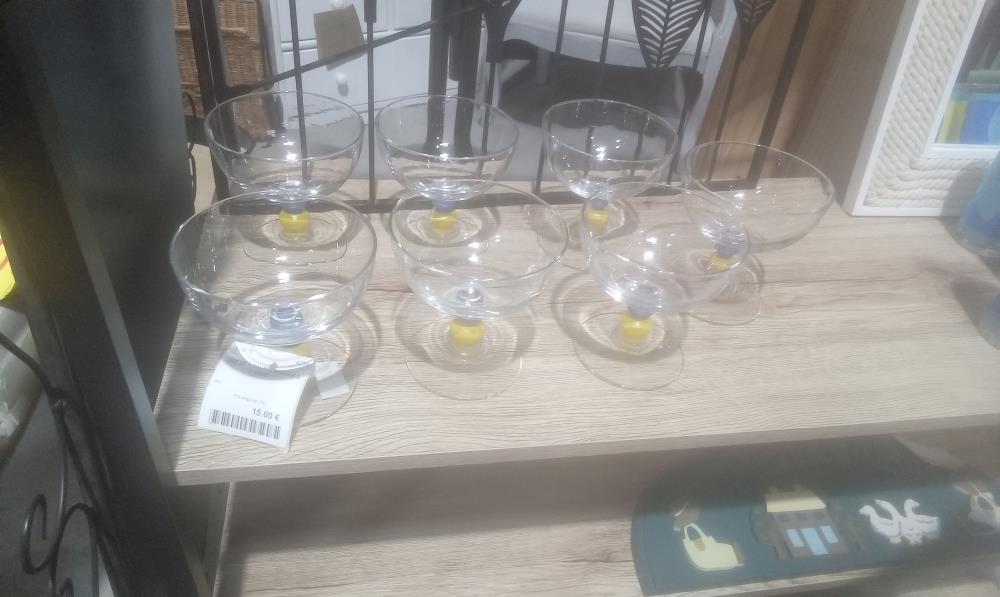 LOT DE 6 COUPES A GLACE 2 TONS