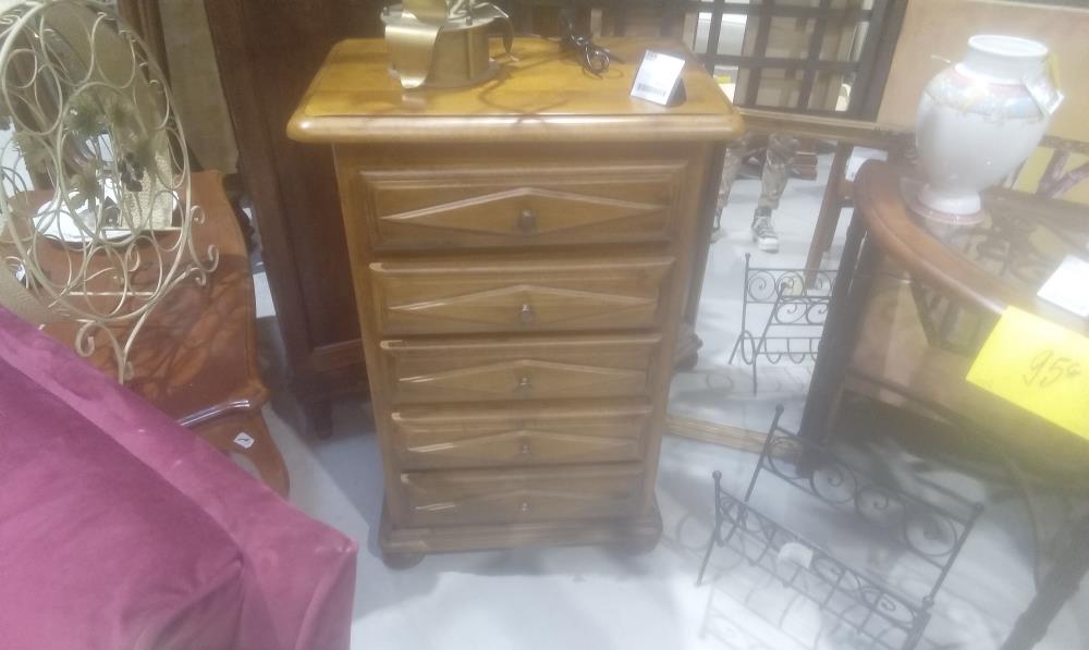 CHIFFONNIER AULNE MASSIF 5 TIROIRS