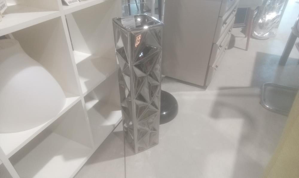 VASE CERAMIQUE DESIGN ARGENTE GM