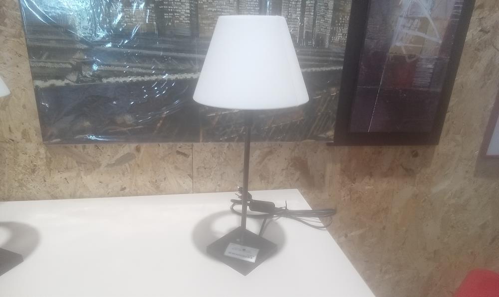 LAMPE DE CHEVET PIED METAZL+ABATJOUR BEIGE