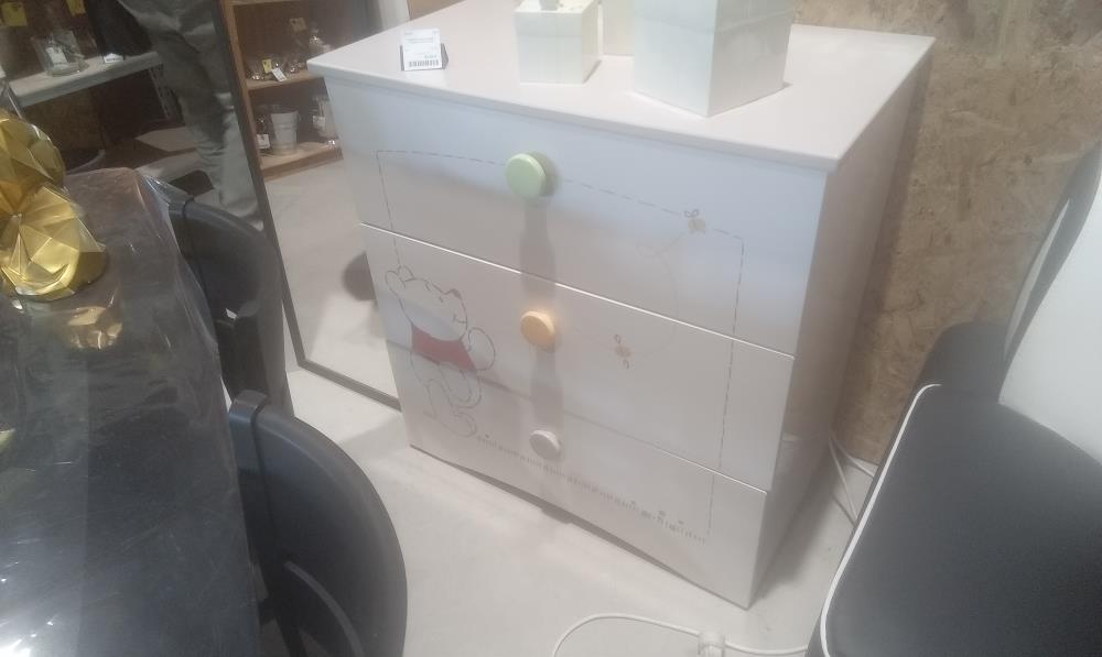COMMODE MELAMINEE 3 TIROIRS DECOR OURS