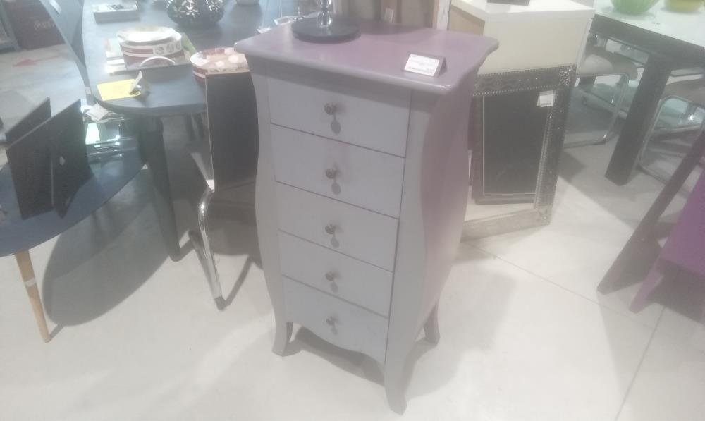 CHIFFONNIER VIOLET EN L'ETAT  5 TIROIRS