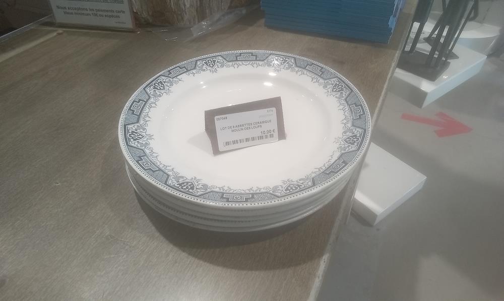 LOT DE 6 ASSIETTES CERAMIQUE MOULIN DES LOUPS 