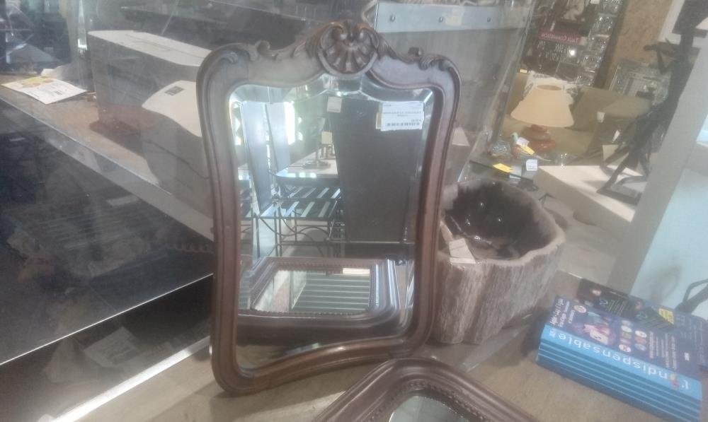 MIROIR BOIS STYLE LOUISXV+GLACE BISEAUTE