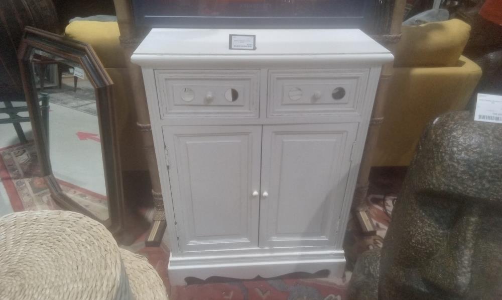 MEUBLE 2 PORTES+ 2 TIROIRS BLANC