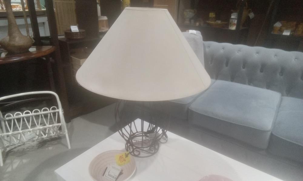 LAMPE FER FORGE+ABATJOUR