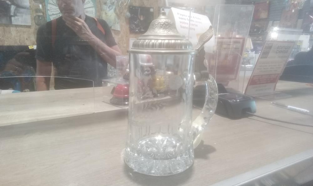 CHOPE A BIERE VERRE GRAVE 1ANSE