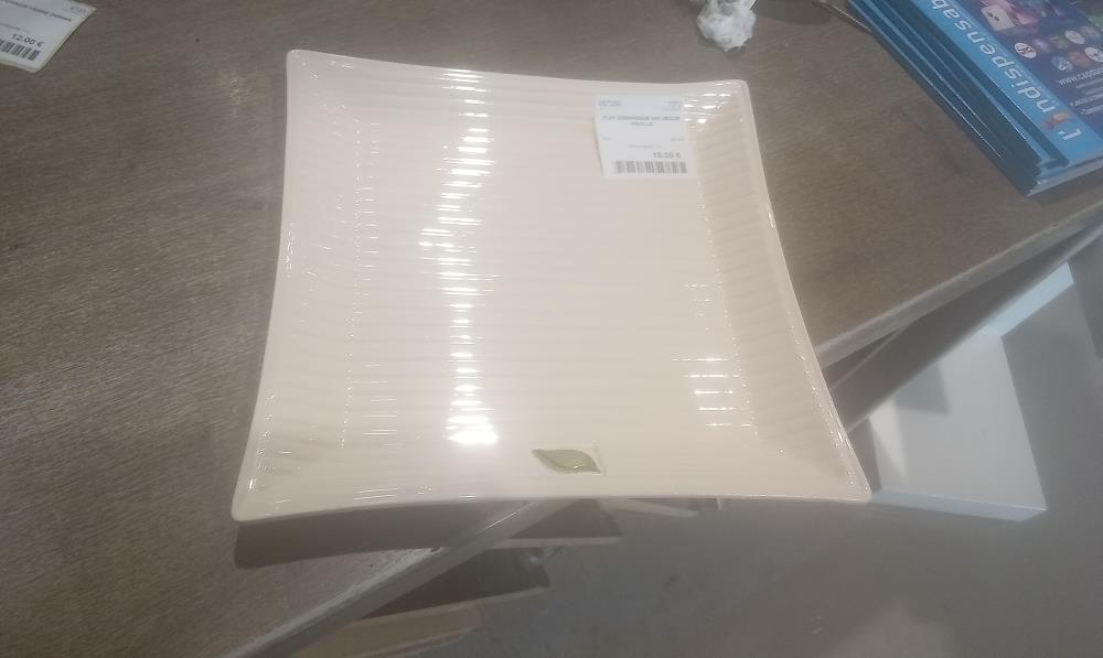 PLAT CERAMIQUE GM DECOR FEUILLE