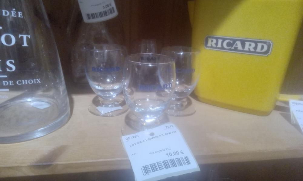 LOT DE 4 VERRES RICARD PM