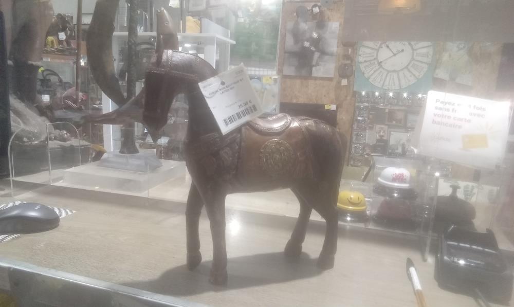 CHEVAL BOIS EXOTIQUE ET LAITON GM