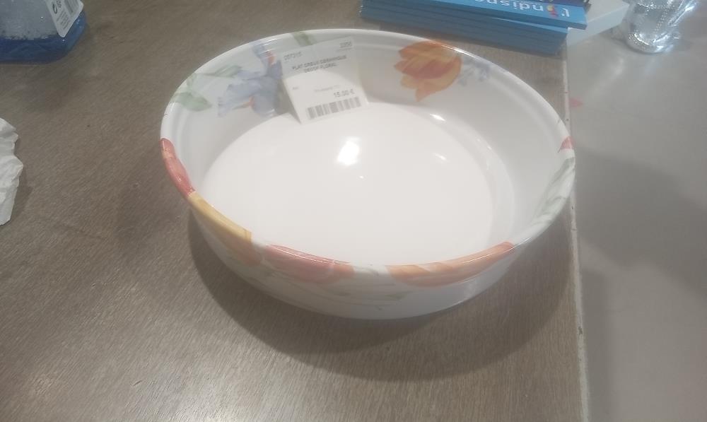 PLAT CREUX CERAMIQUE DECOR FLORAL