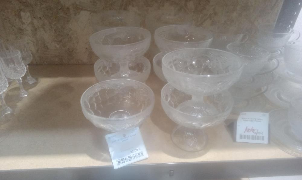 LOT DE COUPES A GLACE VERRE