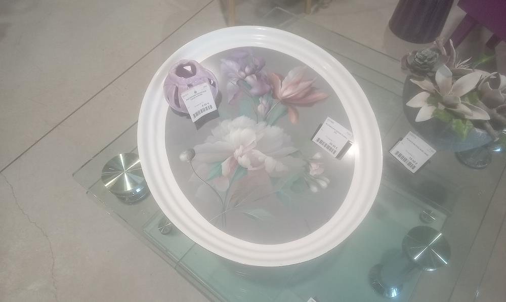 PLATEAU PVC DECOR FLORAL GM