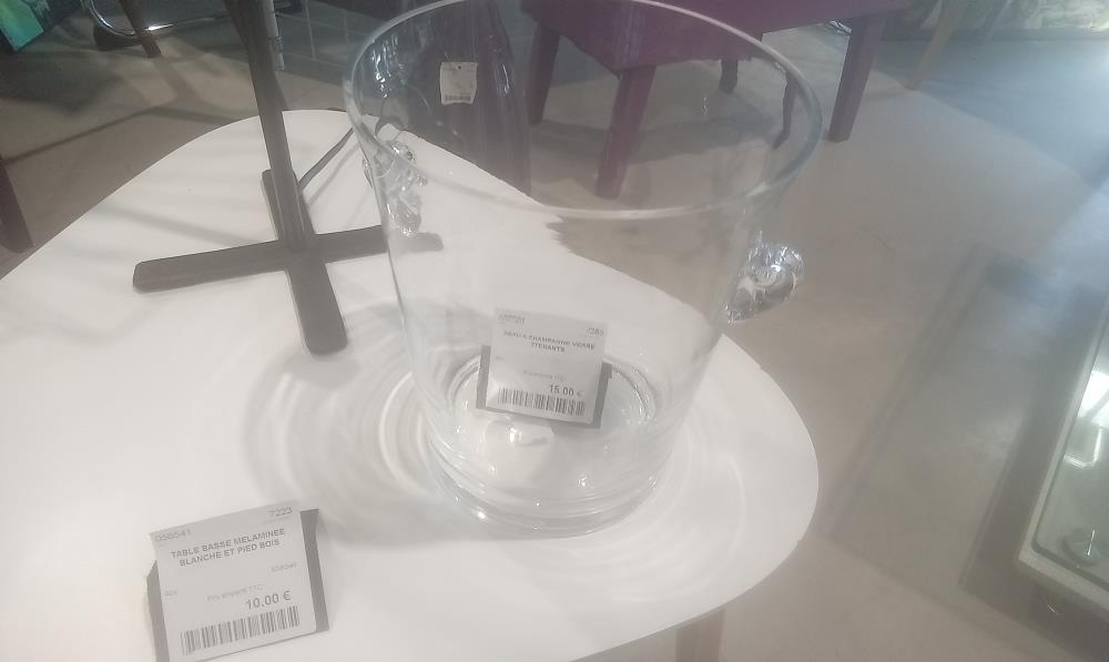 SEAU A CHAMPAGNE VERRE 2TENANTS