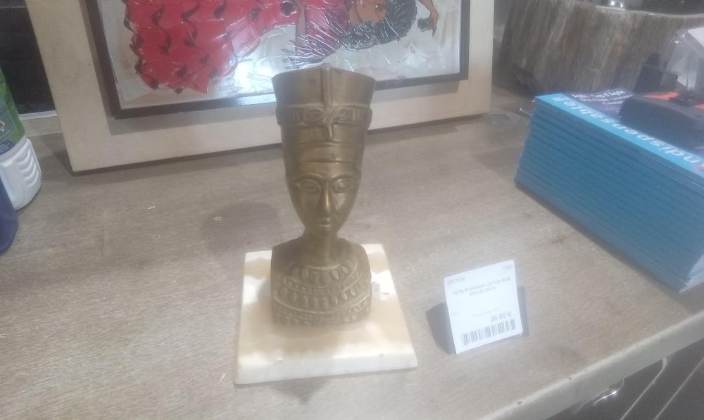 TETE PHARAON LAITON SUR SOCLE ONYX