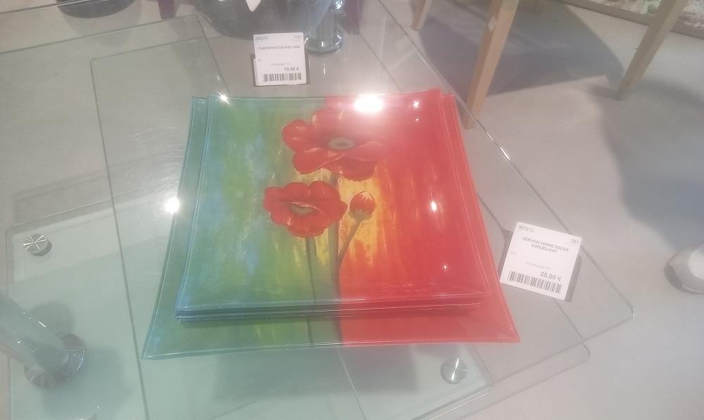 SERVICE VERRE DECOR COQUELICOT