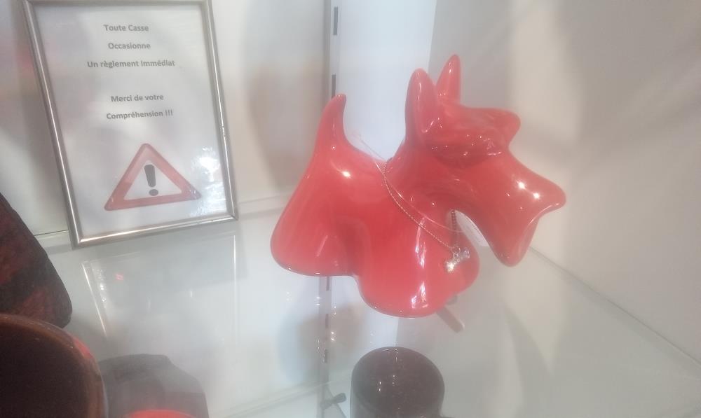 CHIEN CERAMIQUE ROUGE