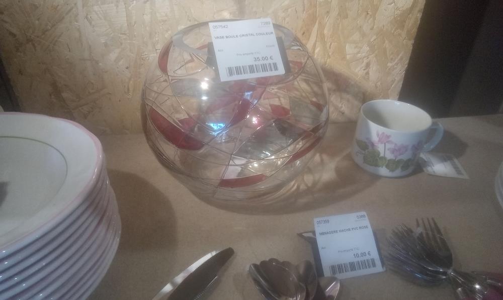 VASE BOULE CRISTAL COULEUR