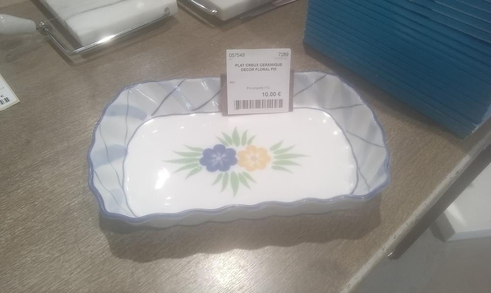 PLAT CREUX CERAMIQUE DECOR FLORAL PM