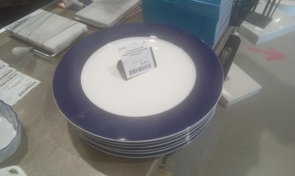 LOT D'ASSIETTE  DE PRESENTATION PORCELAINE DE PILLIVUYT