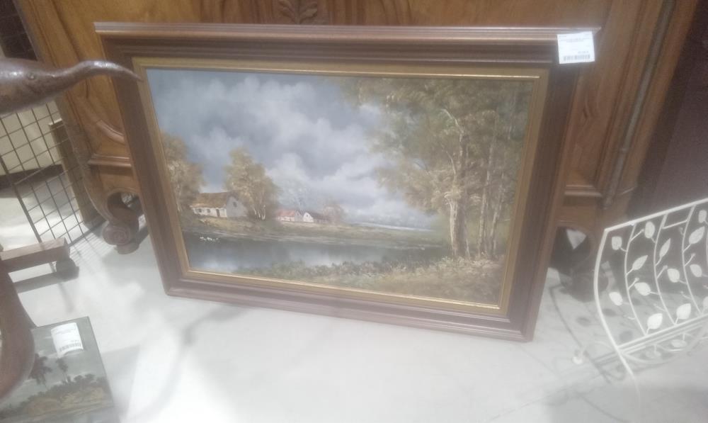 TABLEAU HST VUE DE MAISON CADRE RUSTIQUE