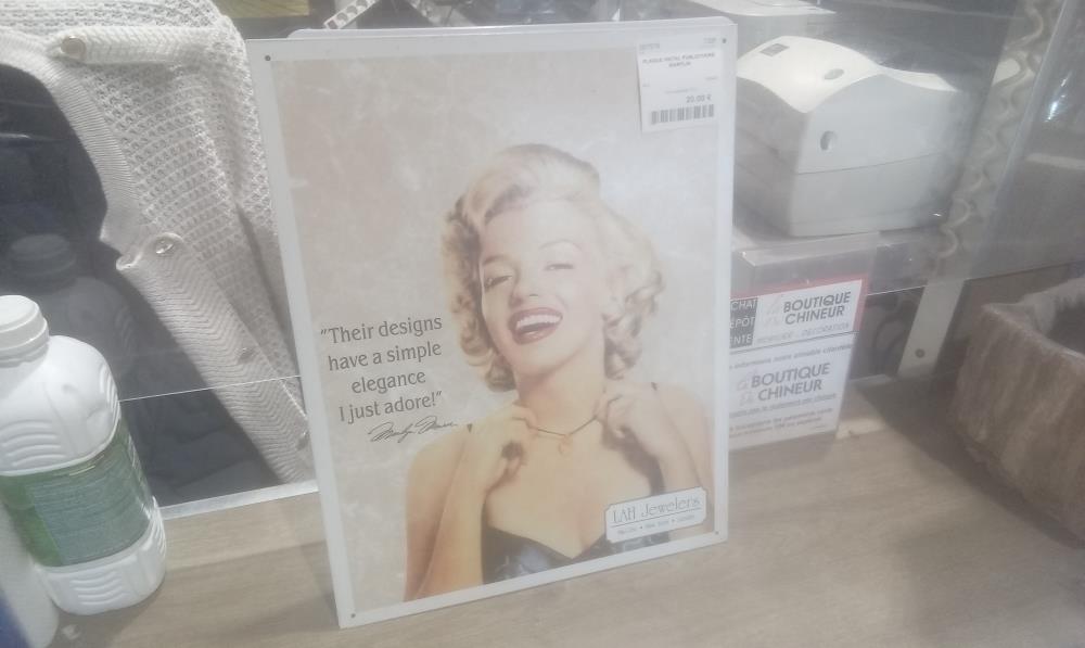 PLAQUE METAL PUBLICITAIRE MARYLIN