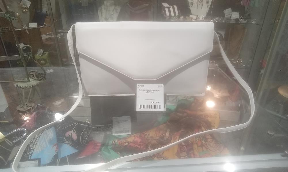 SAC CUIR BLANC CHARLES JOURDAN