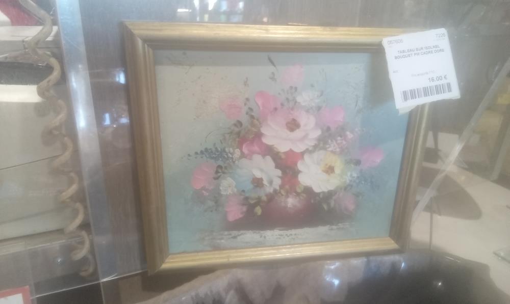 TABLEAU SUR ISOLREL BOUQUET PM CADRE DORE