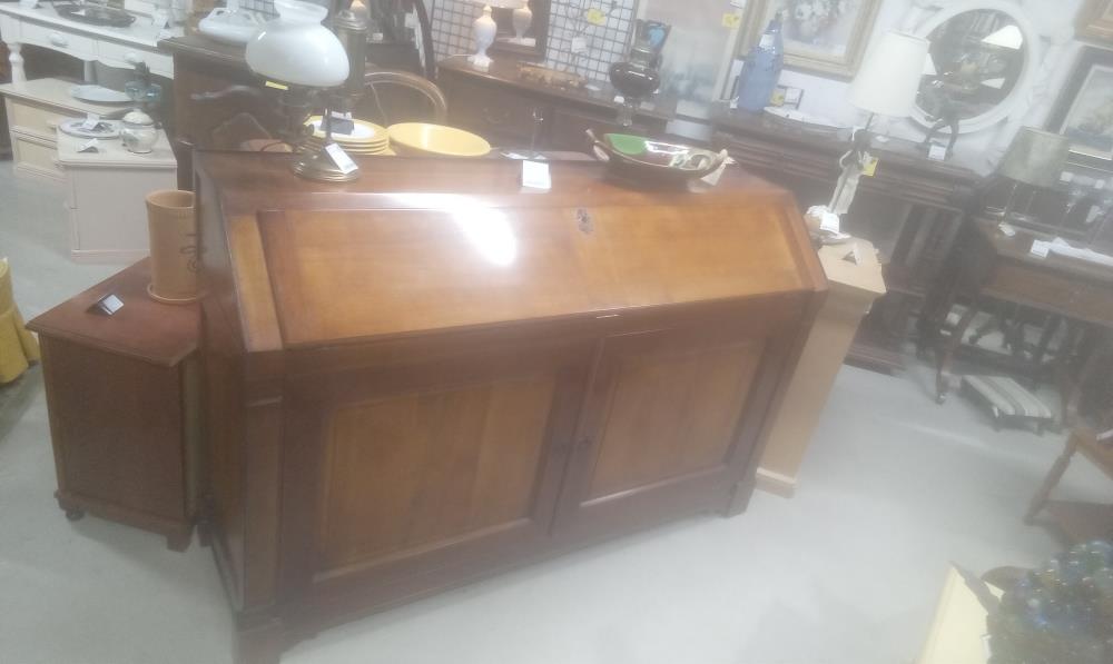 MEUBLE SCRIBAN MERISIER MASSIF 1A+2 PORTES STYLE LOUIS PHILIPPE