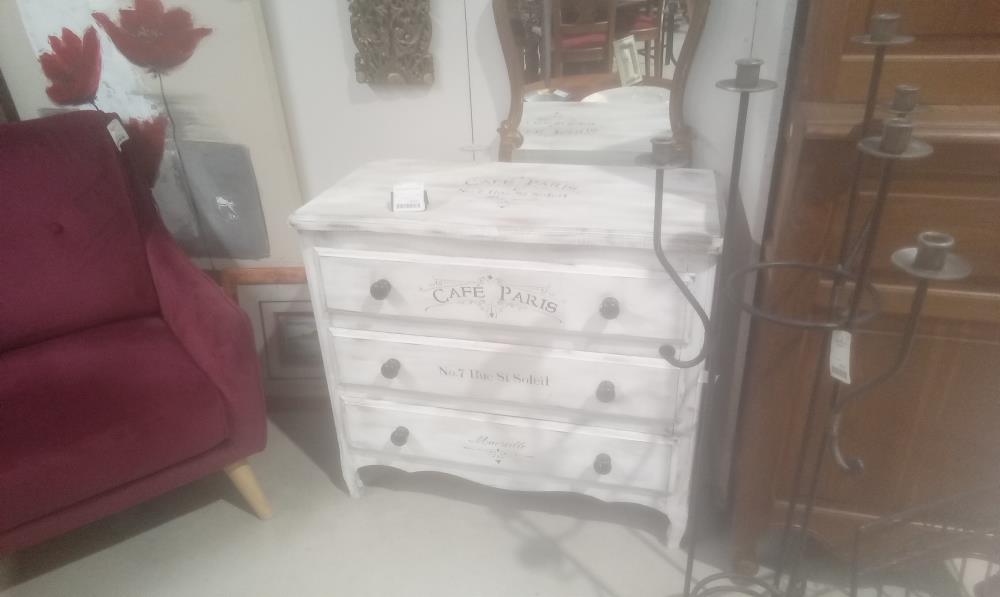 COMMODE PEINTE 3 TIROIRS