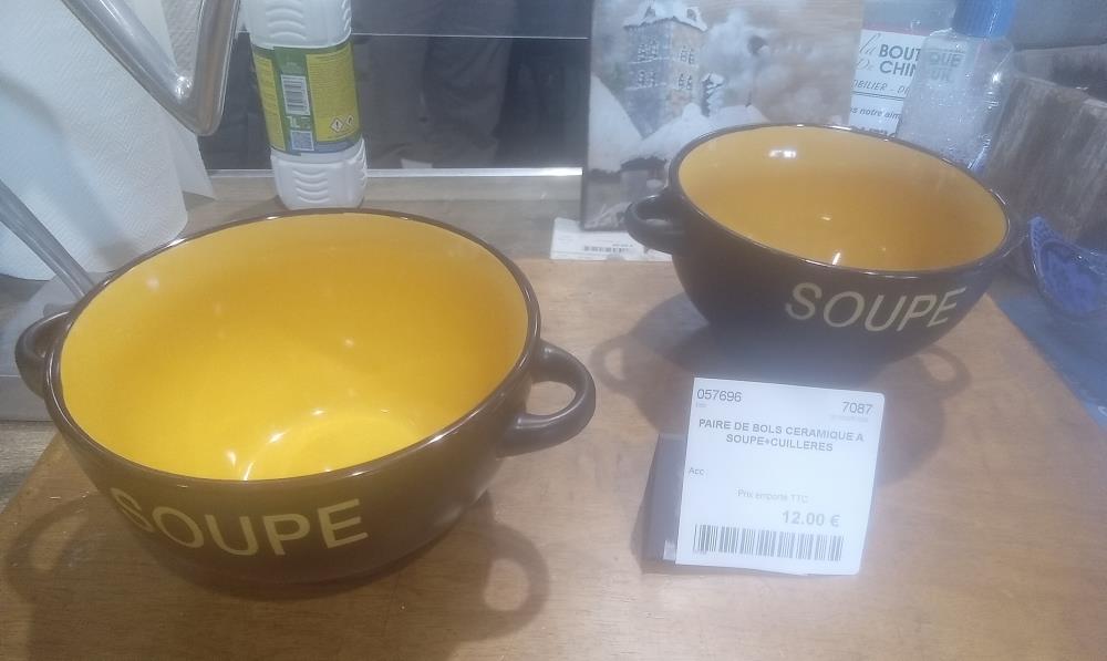 PAIRE DE BOLS CERAMIQUE A SOUPE