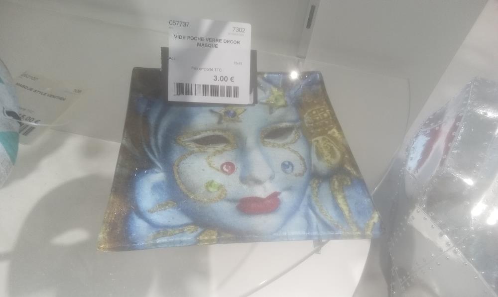 VIDE POCHE VERRE DECOR MASQUE