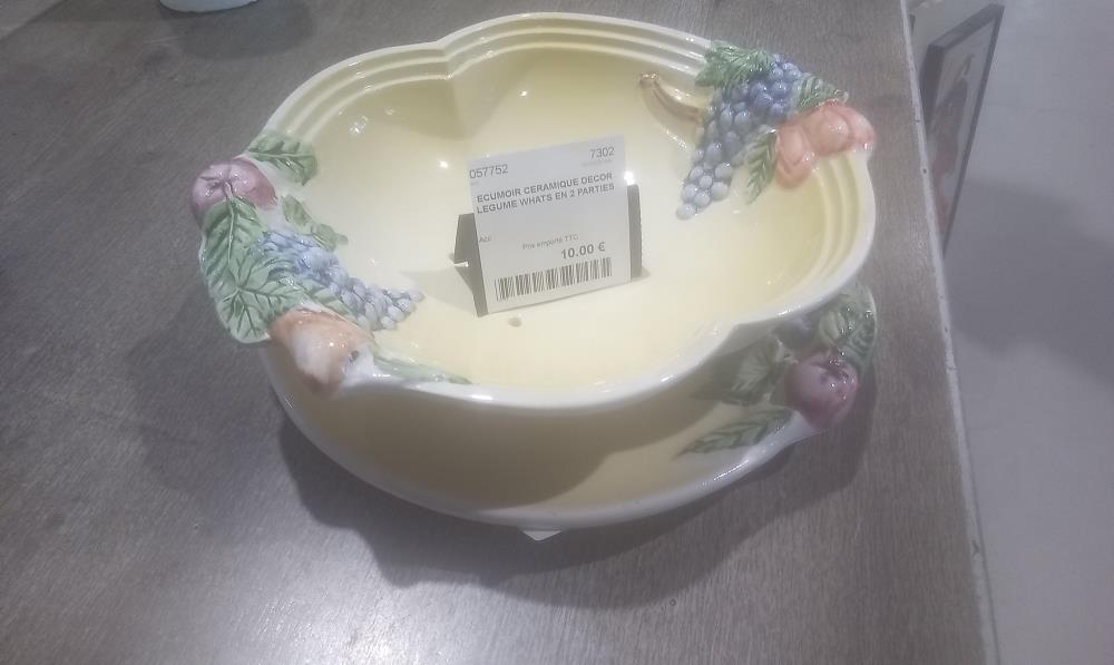 ECUMOIR CERAMIQUE DECOR LEGUME WHATS EN 2 PARTIES