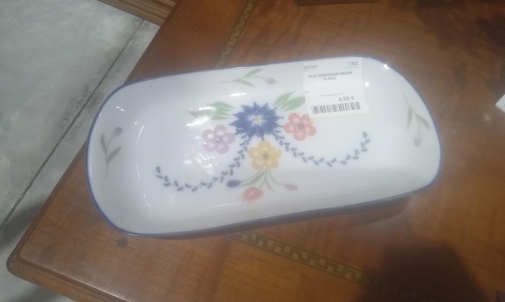 PLAT CERAMIQUE DECOR FLORAL