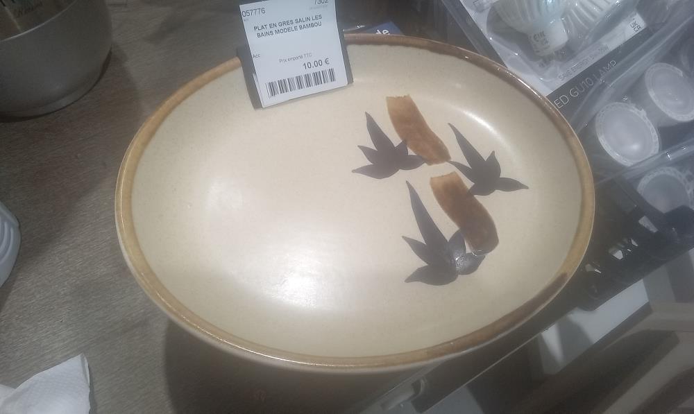 PLAT EN GRES SALIN LES BAINS MODELE BAMBOU