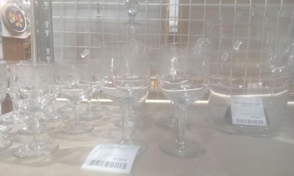 LOT DE 4 VERRES A PIED A EAU DECOR NOEUD