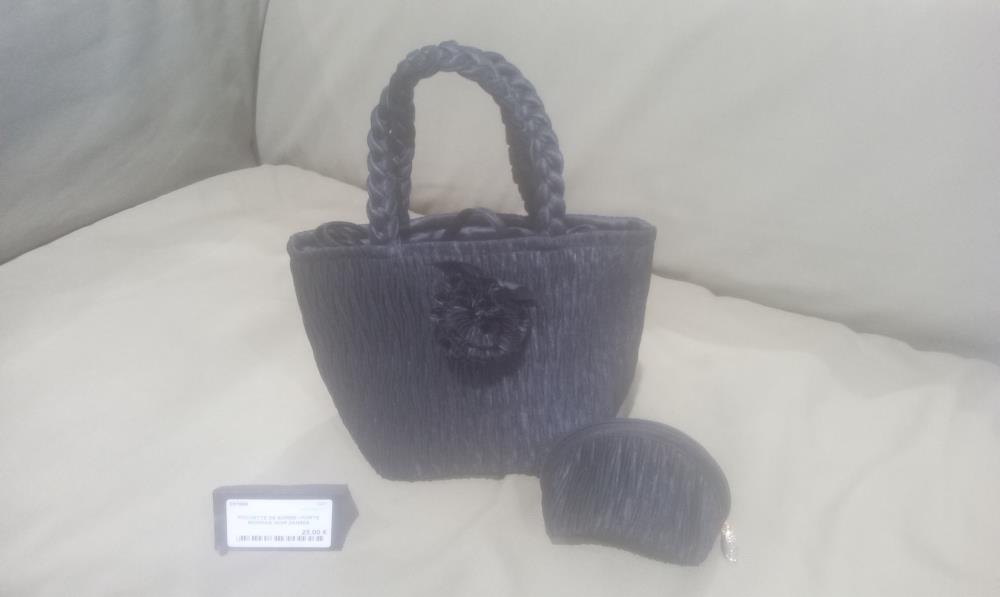 POCHETTE DE SOIREE +PORTE MONNAIE NOIR 2ANSES