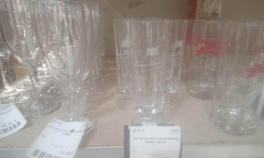 LOT DE FLUTES A CHAMPAGNE VERRE VEUVE