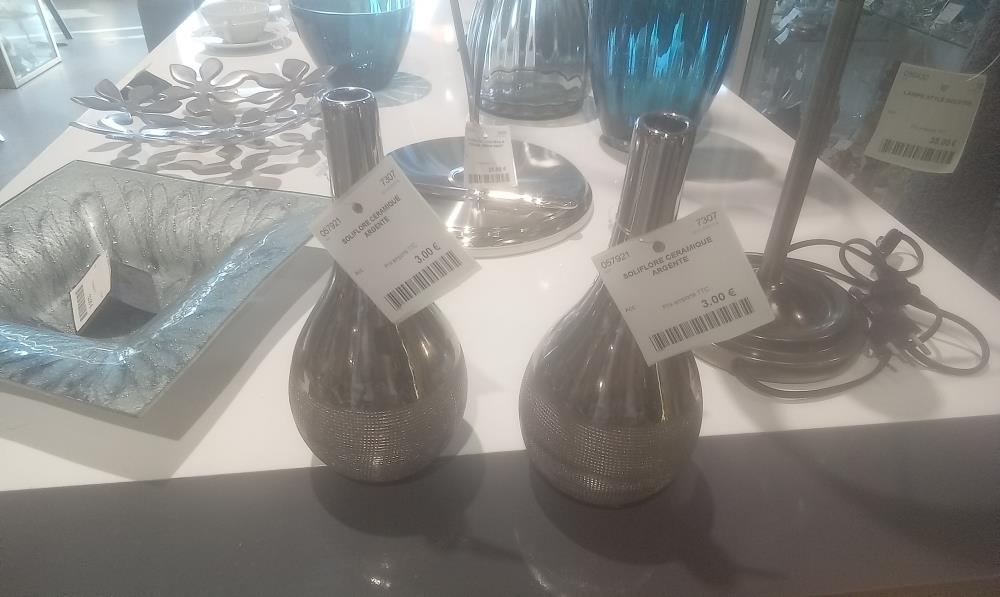 SOLIFLORE CERAMIQUE ARGENTE