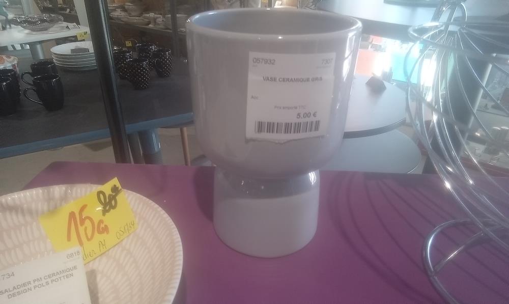 VASE CERAMIQUE GRIS