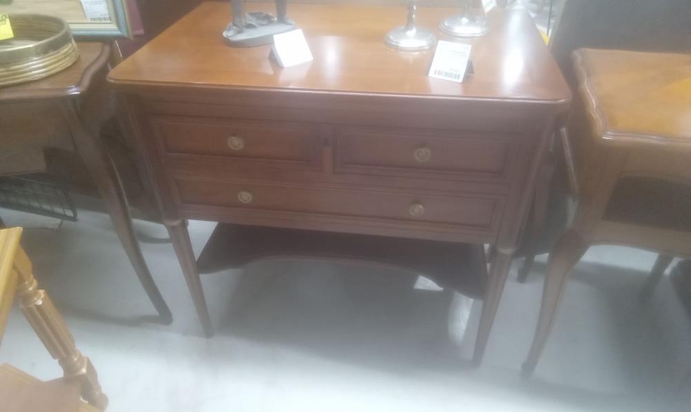 MEUBLE MERISIER MASSIF 1 ABATTANT+PLATEAU PIVOTANT ST LOUIS XVI