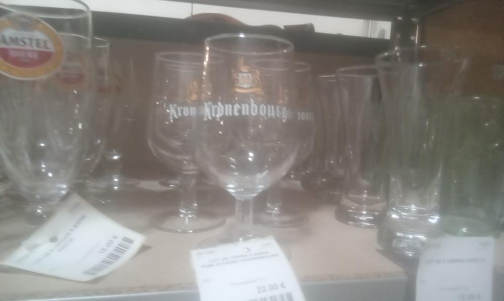 LOT DE VERRE A BIERE PUBLICITAIRE KRONENBOURG