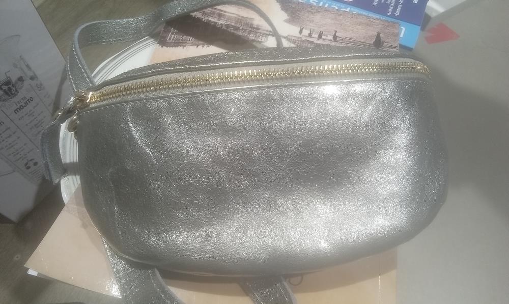 SAC BANANE ARGENTEE CUIR 1ANSE
