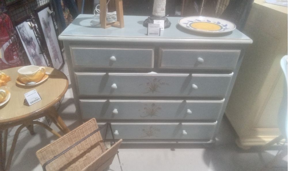 COMMODE 5 TIROIRS STYLE PROVENCALE PEINTE