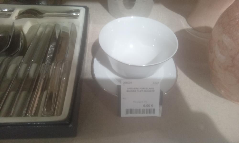 SAUCIERE PORCELAINE BAVARIA FILET ARGENTE