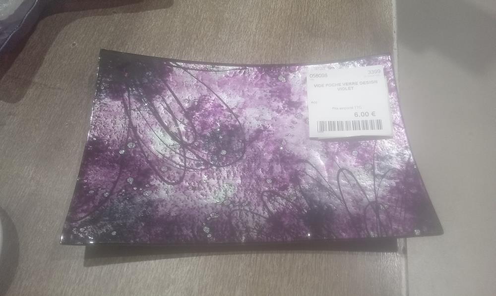 VIDE POCHE VERRE DESIGN VIOLET