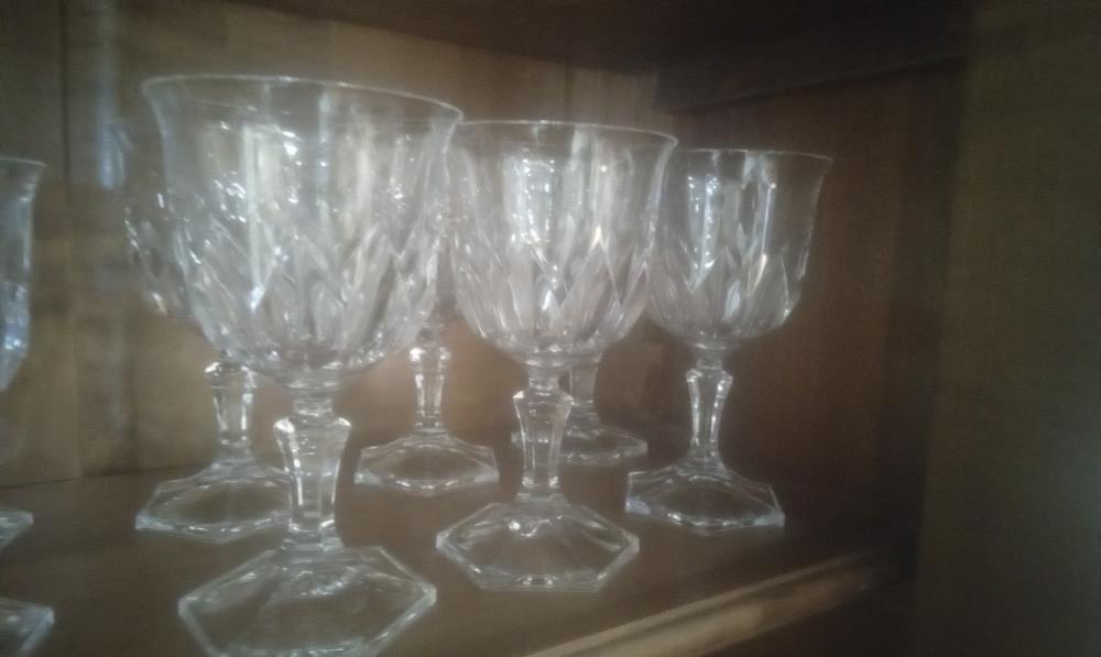 LOT DE VERRE A PIED A EAU CRISTAL D'ARQUES GM