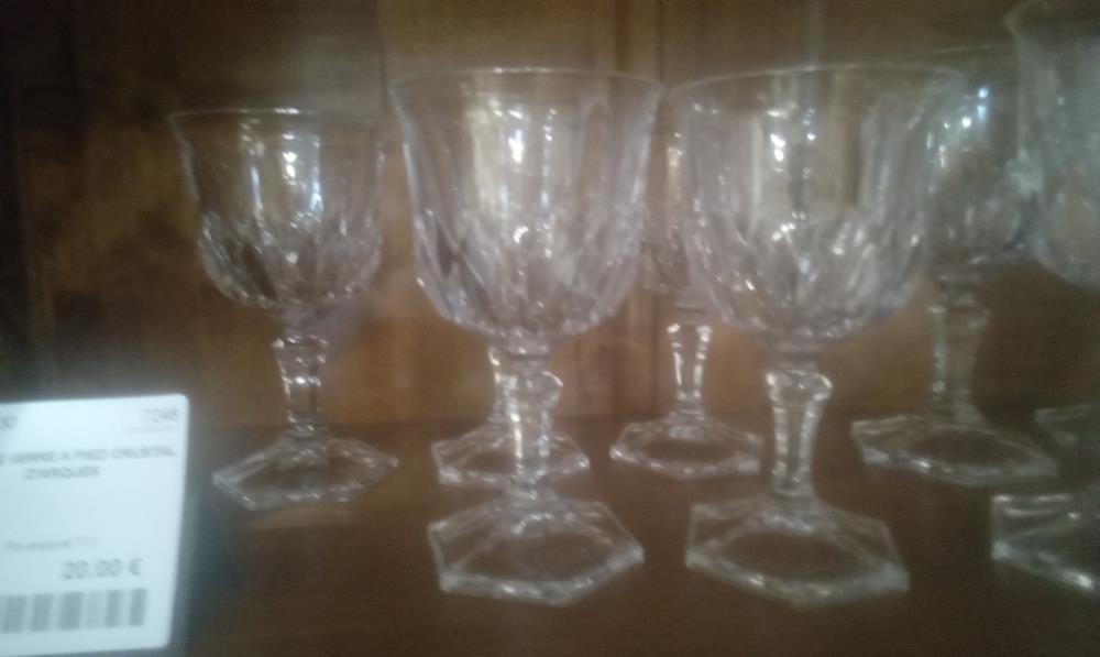 LOT DE VERRE A PIED CRUSTAL D'ARQUES