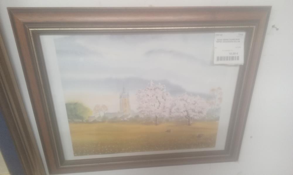 SOUS VERRE CADRE BOIS REPRO JEANDESSE EGLISE