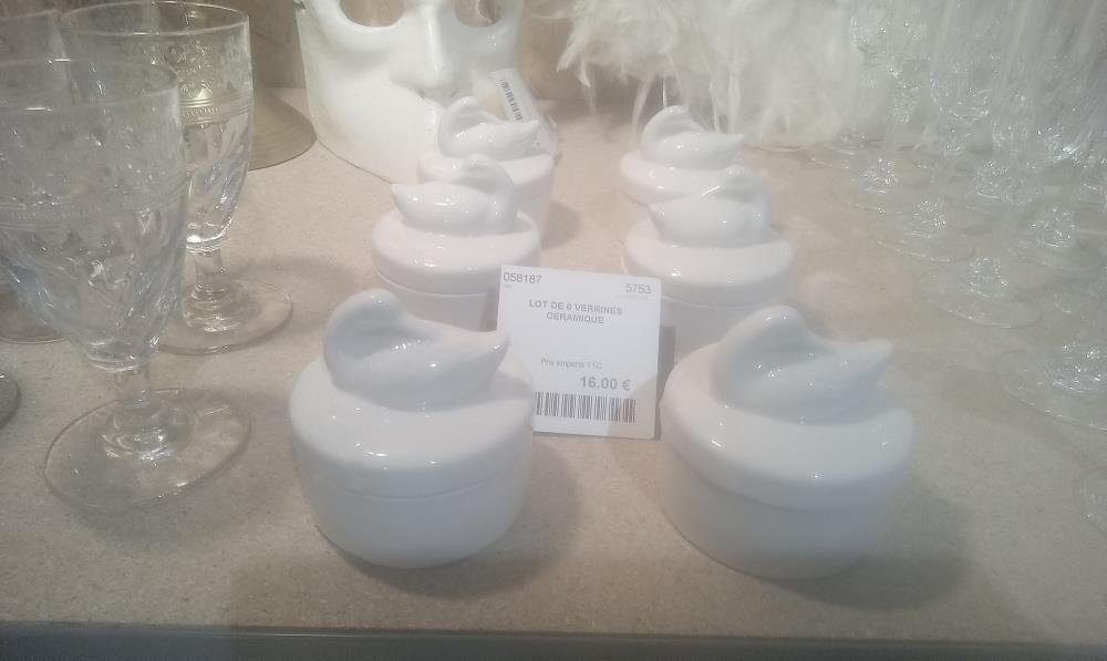 LOT DE 6 VERRINES CERAMIQUE